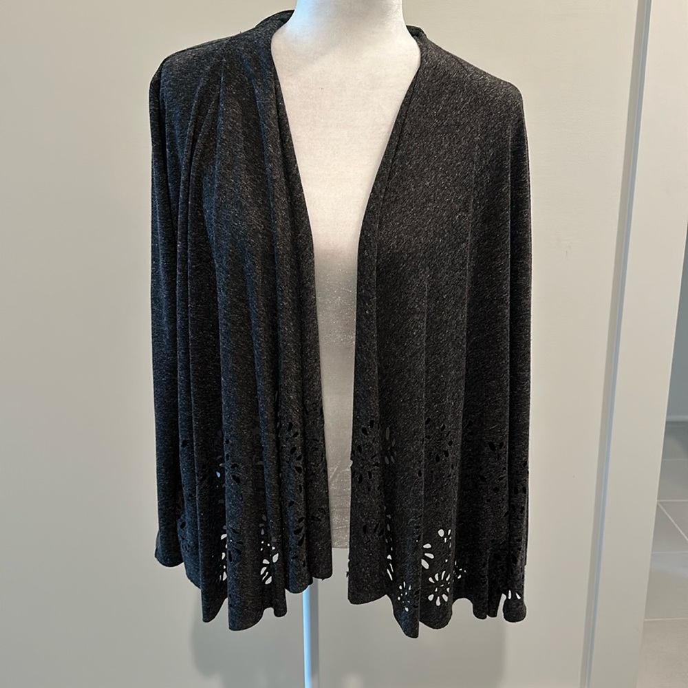 Anthropologie Petite Lightweight Knit Cardigan with Cutout Details Sz MP